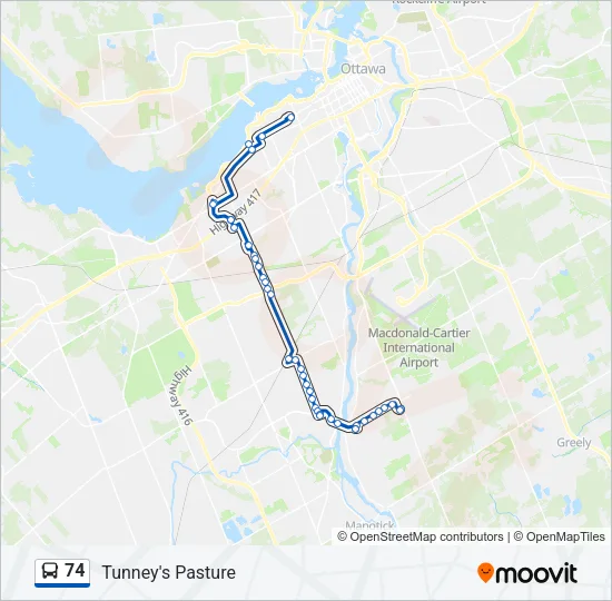 74 Bus Line Map