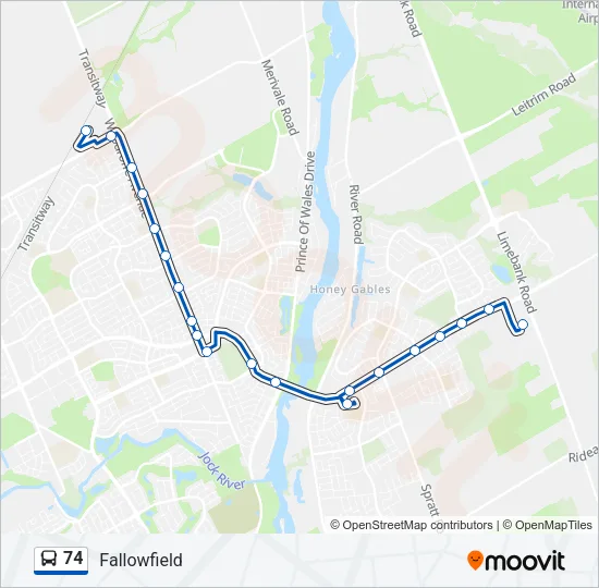 74 Bus Line Map