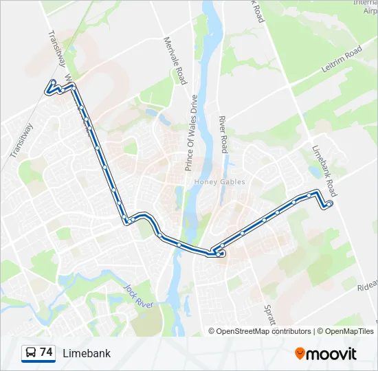 74 Bus Line Map