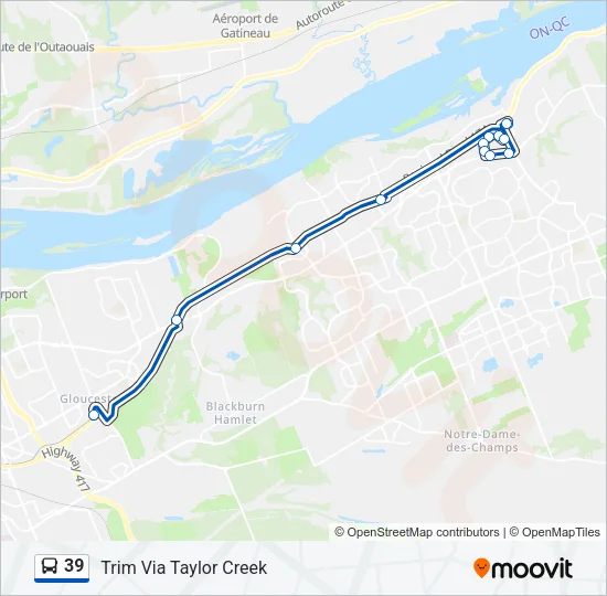 39 Bus Line Map
