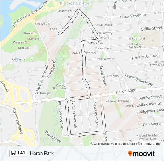 141 Bus Line Map