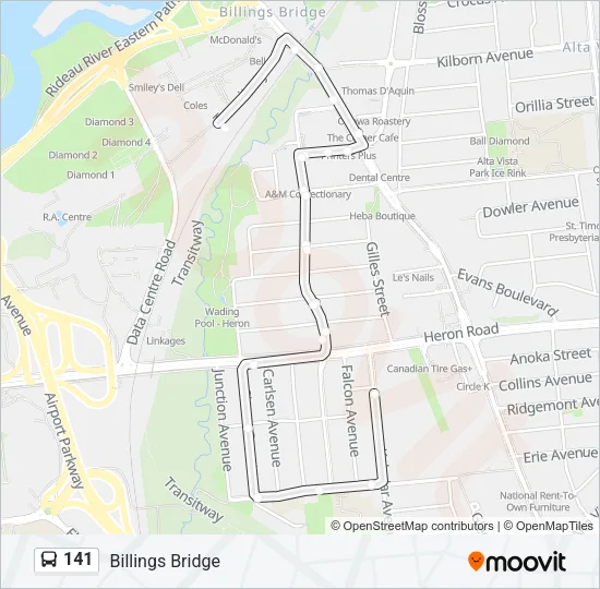 141 Bus Line Map