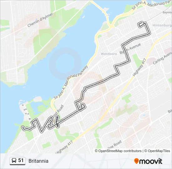 51 Bus Line Map