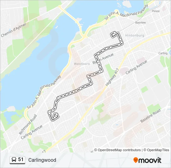 51 Bus Line Map