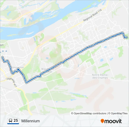 25 Bus Line Map