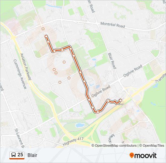 25 Bus Line Map