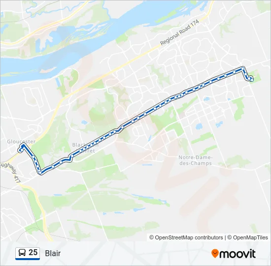 25 Bus Line Map