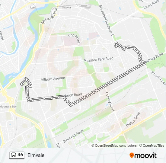 46 Bus Line Map