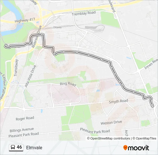46 Bus Line Map