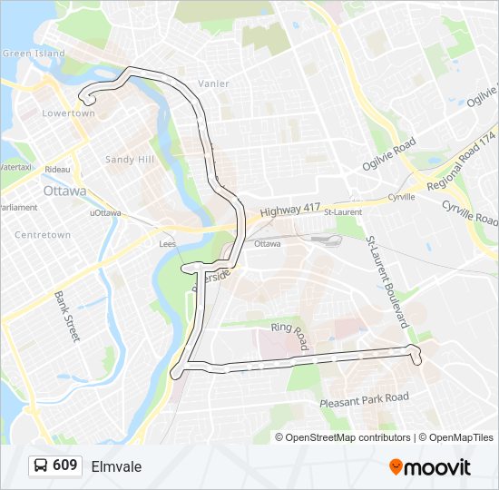 609 Bus Line Map