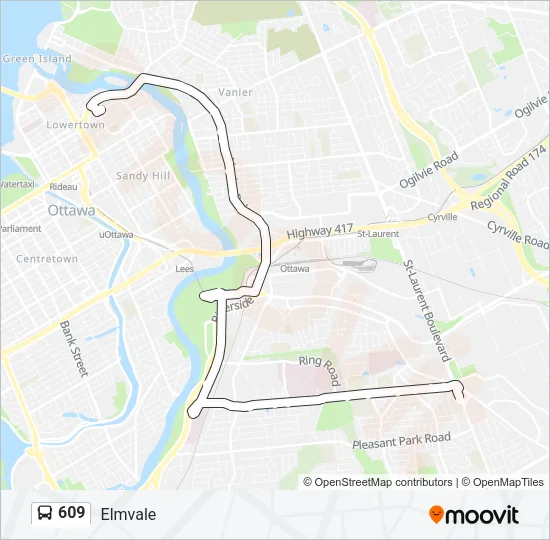 609 Bus Line Map