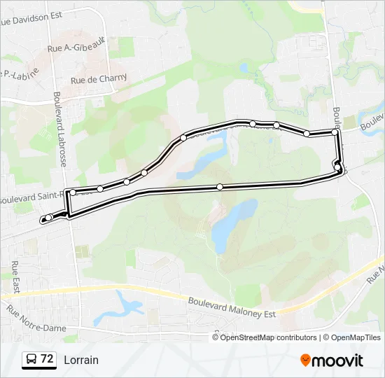 72 Bus Line Map