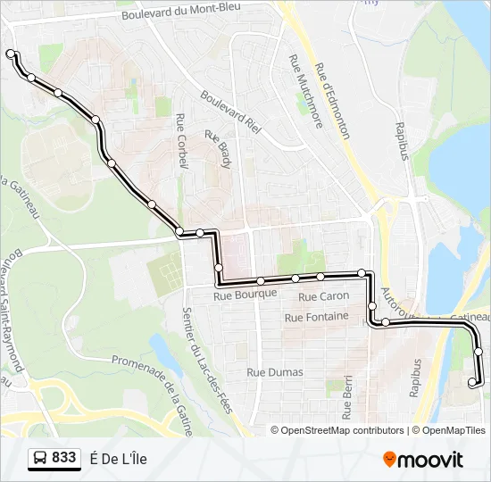 833 Bus Line Map