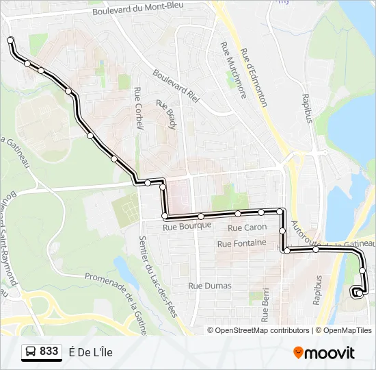 833 Bus Line Map