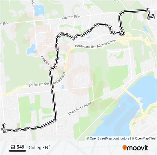 549 Bus Line Map