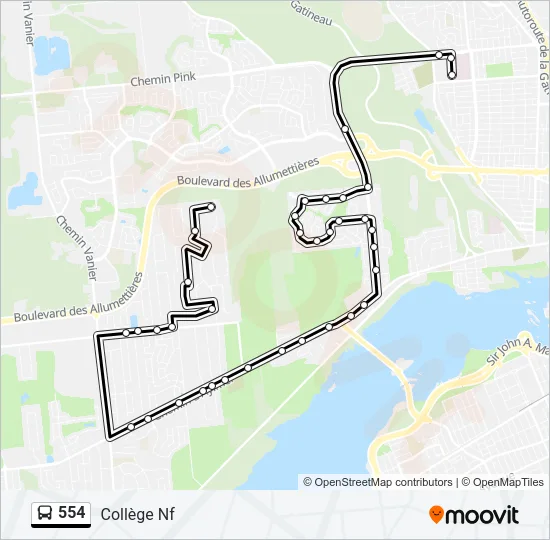 554 Bus Line Map