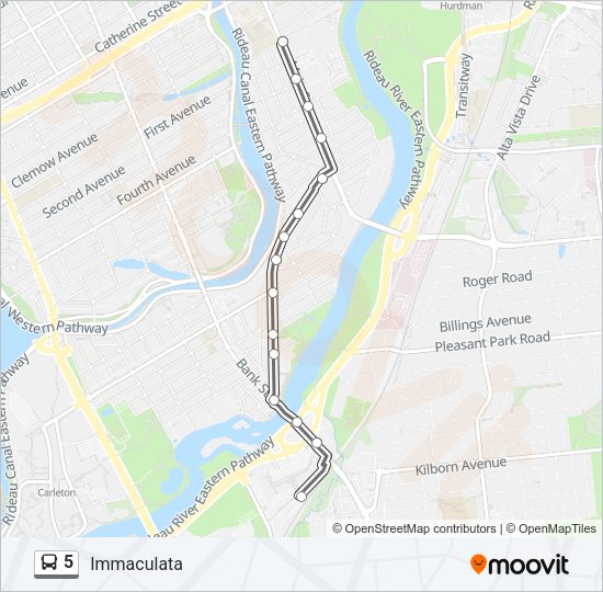 5 Bus Line Map