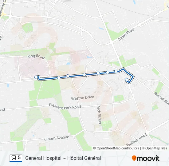 5 Bus Line Map