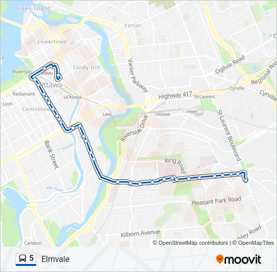5 Bus Line Map