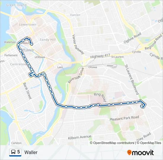 5 Bus Line Map