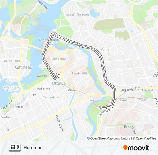 9 Bus Line Map