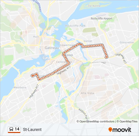 14 Bus Line Map