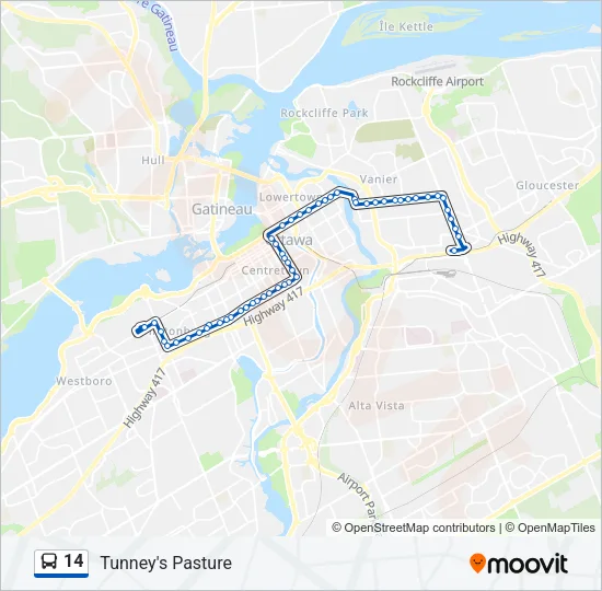 14 Bus Line Map