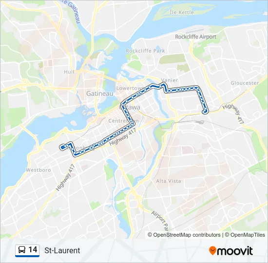 14 Bus Line Map