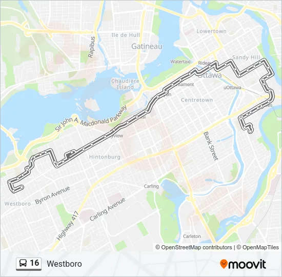 16 Bus Line Map