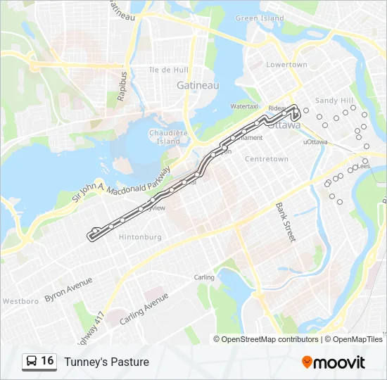 16 Bus Line Map