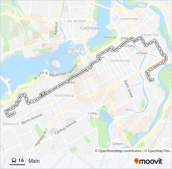 16 Bus Line Map