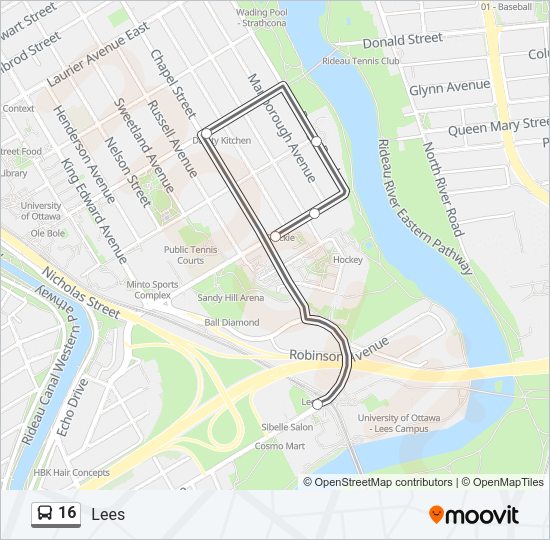 16 Bus Line Map