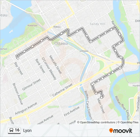 16 Bus Line Map