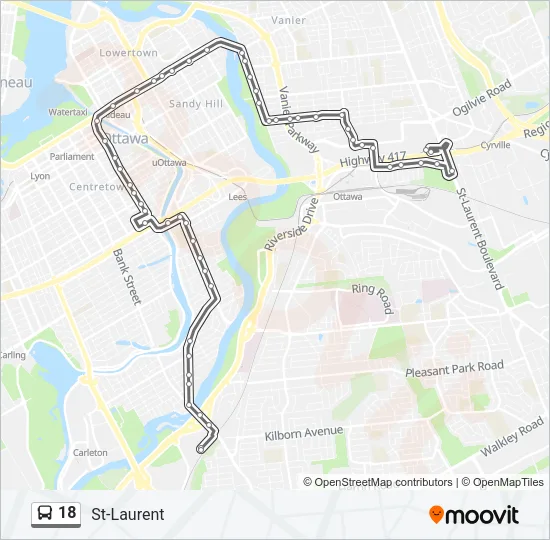 18 Bus Line Map