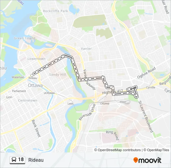 18 Bus Line Map