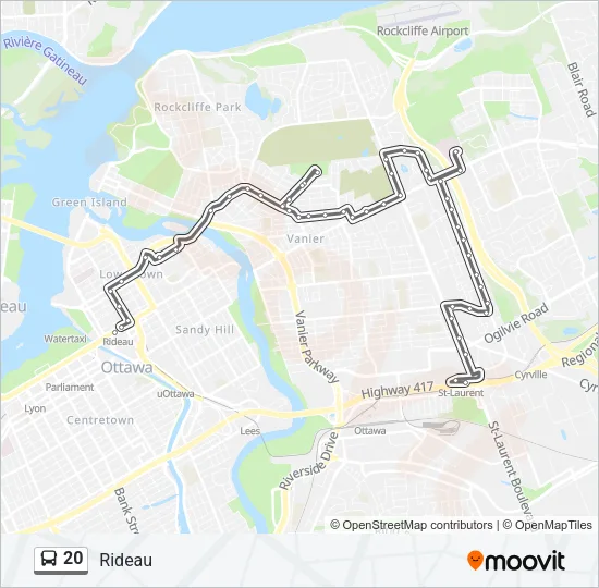 20 Bus Line Map
