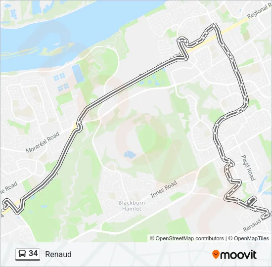 34 Bus Line Map