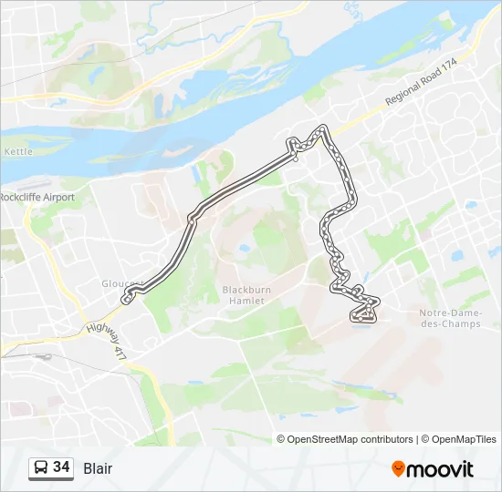 34 Bus Line Map