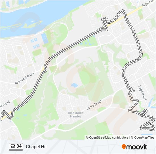 34ルート 34 Route: Schedules, Stops & Maps - Chapel Hill (Updated)