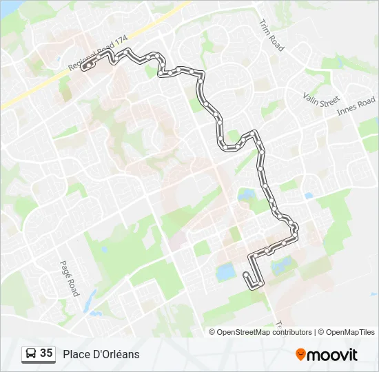 35 Bus Line Map