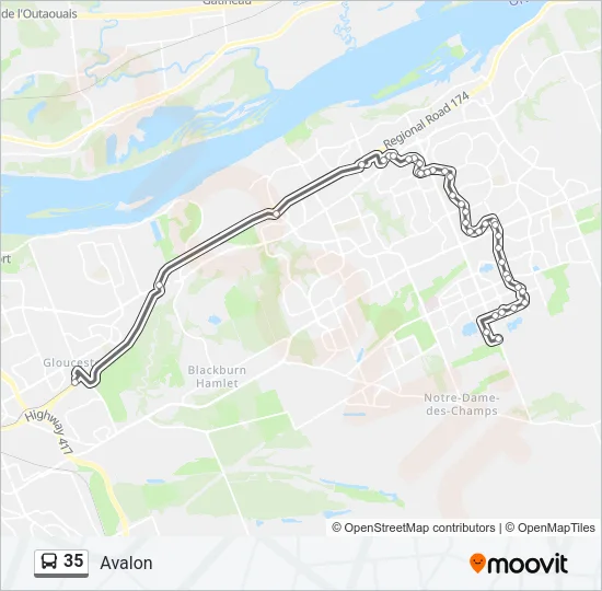 35 Bus Line Map