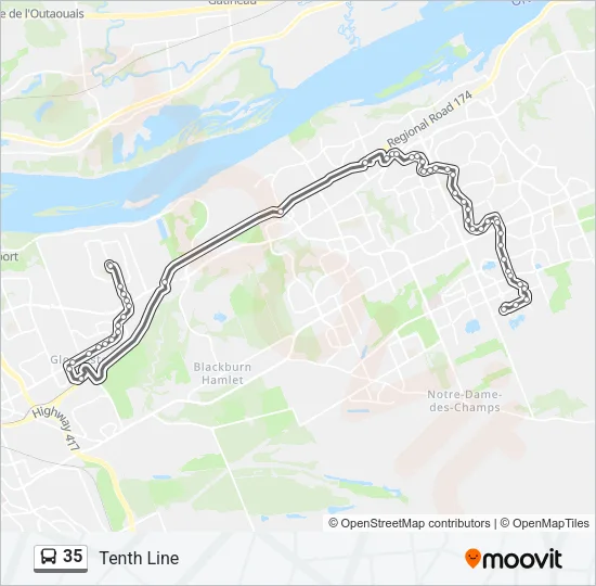 35 Bus Line Map