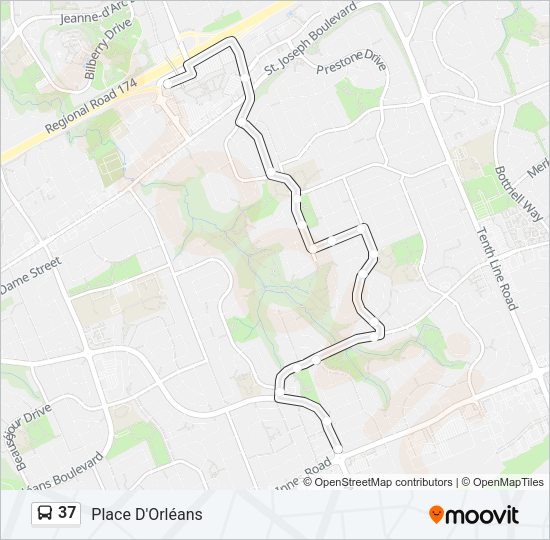 37 bus Line Map