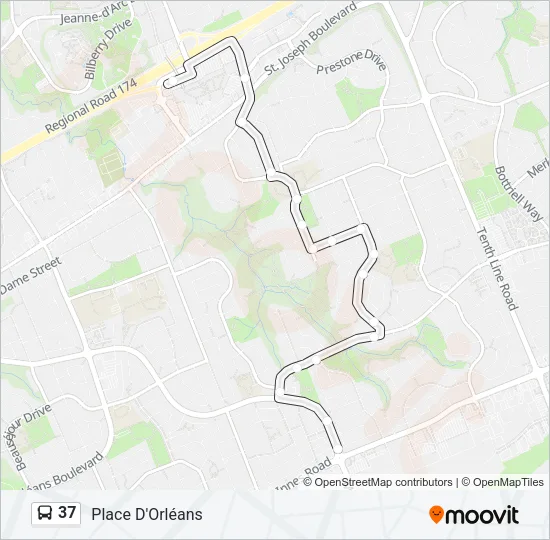 37 Bus Line Map