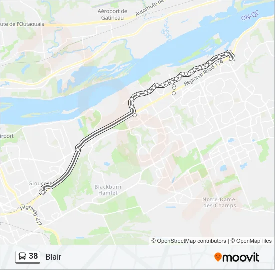 38 Bus Line Map
