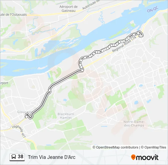 38 Bus Line Map
