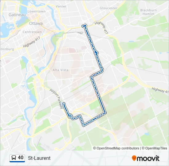 40 Bus Line Map