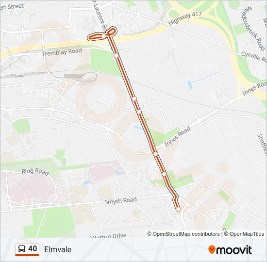 40 Bus Line Map