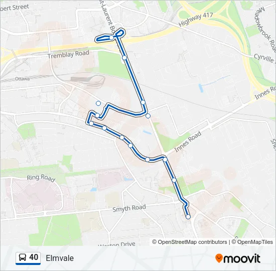 40 Bus Line Map