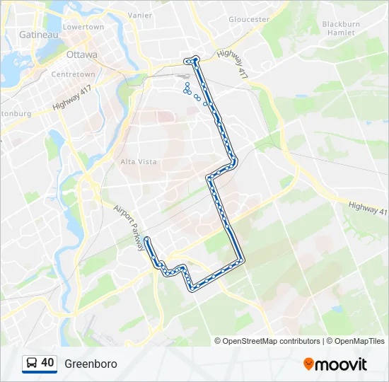 40 Bus Line Map